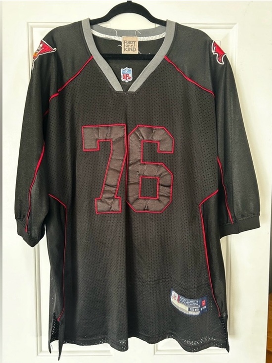 Furst Of A Kind Tops - Tampa Bay Buccaneers Unisex Oversized Football Jersey- Black/Red #76
